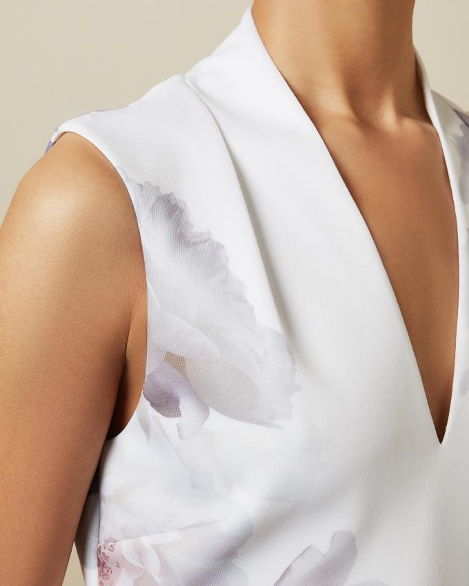 Sukienka Damskie Ted Baker Bouquet Bodycon Białe Polska | PL-BJTVZ7835