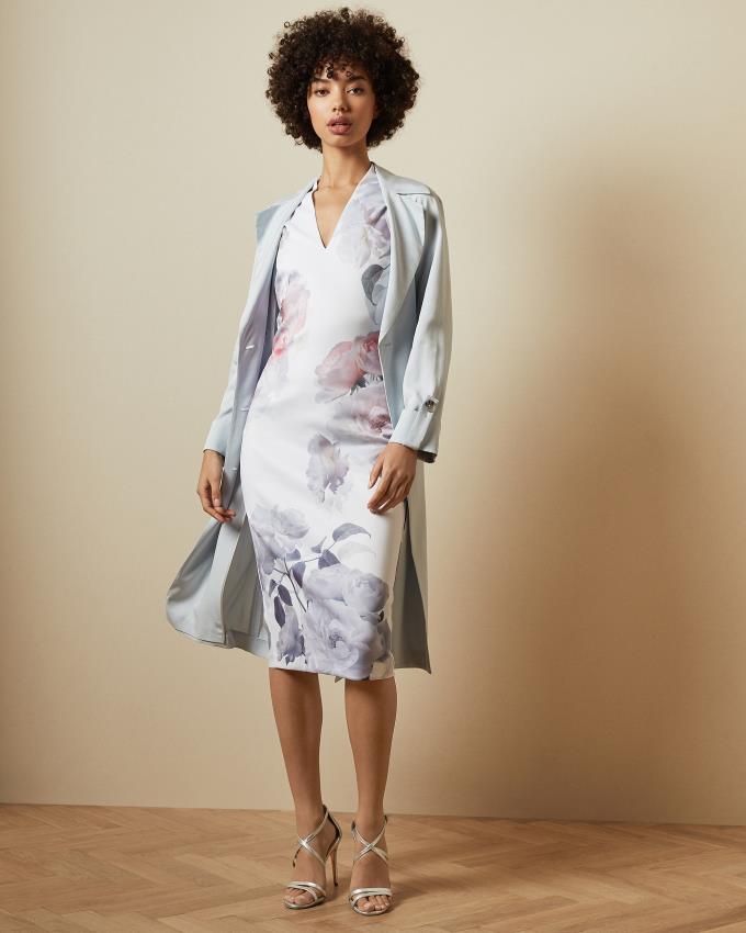 Sukienka Damskie Ted Baker Bouquet Bodycon Białe Polska | PL-BJTVZ7835