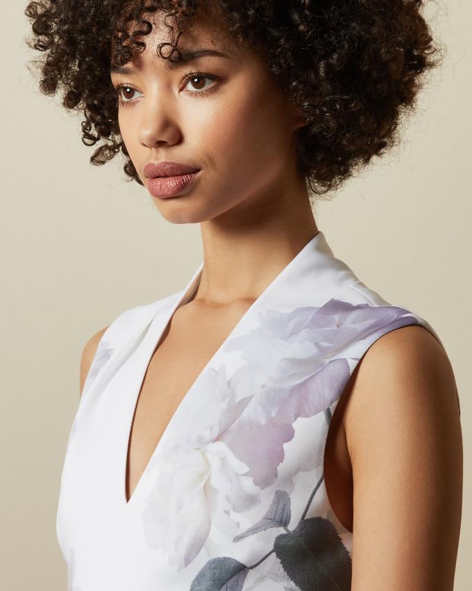 Sukienka Damskie Ted Baker Bouquet Bodycon Białe Polska | PL-BJTVZ7835