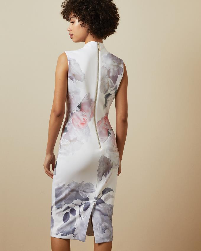 Sukienka Damskie Ted Baker Bouquet Bodycon Białe Polska | PL-BJTVZ7835