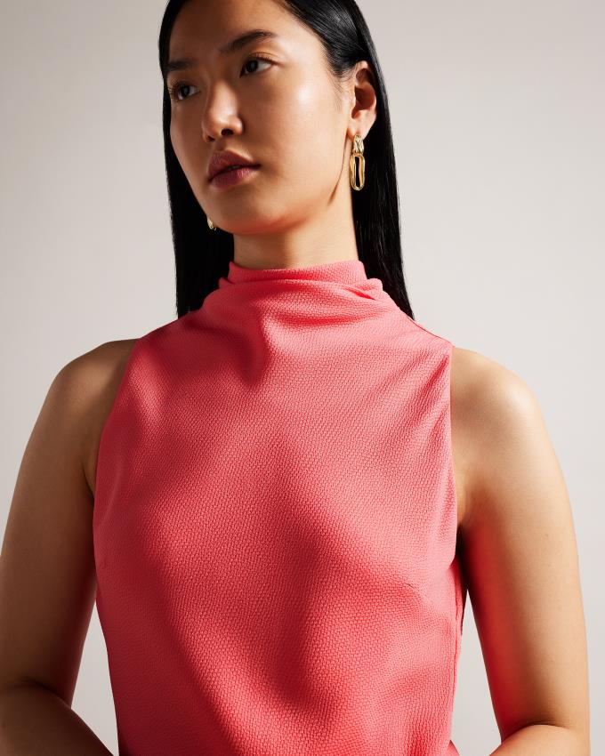 Sukienka Damskie Ted Baker Cowl Neck Sleeveless Midi Slip Koralowe Polska | PL-SAFMG3562