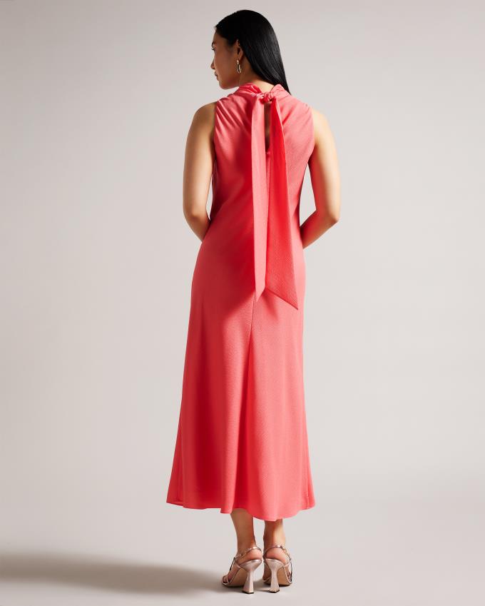 Sukienka Damskie Ted Baker Cowl Neck Sleeveless Midi Slip Koralowe Polska | PL-SAFMG3562