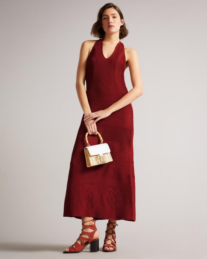 Sukienka Damskie Ted Baker Crochet Easy Fit Maxi Brązowe Polska | PL-BPJHU4325
