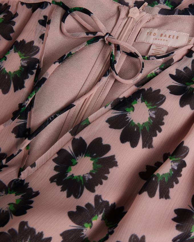 Sukienka Damskie Ted Baker Fit And Flarered Mini Różowe Polska | PL-CAWVN4235