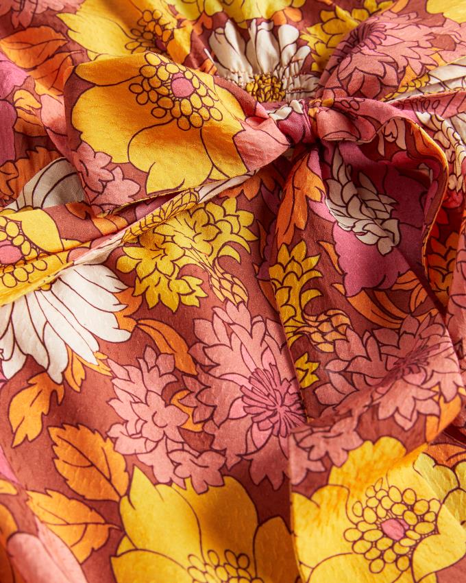 Sukienka Damskie Ted Baker Floral Blouson Maxi Czerwone Polska | PL-LAFCS6159
