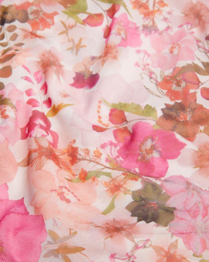 Sukienka Damskie Ted Baker Floral Gathered Detail Mesh Mini Różowe Polska | PL-SFITR1947