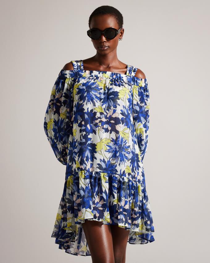 Sukienka Damskie Ted Baker Floral Off The Shoulder Cover Up Beżowe Polska | PL-HOIJQ9132