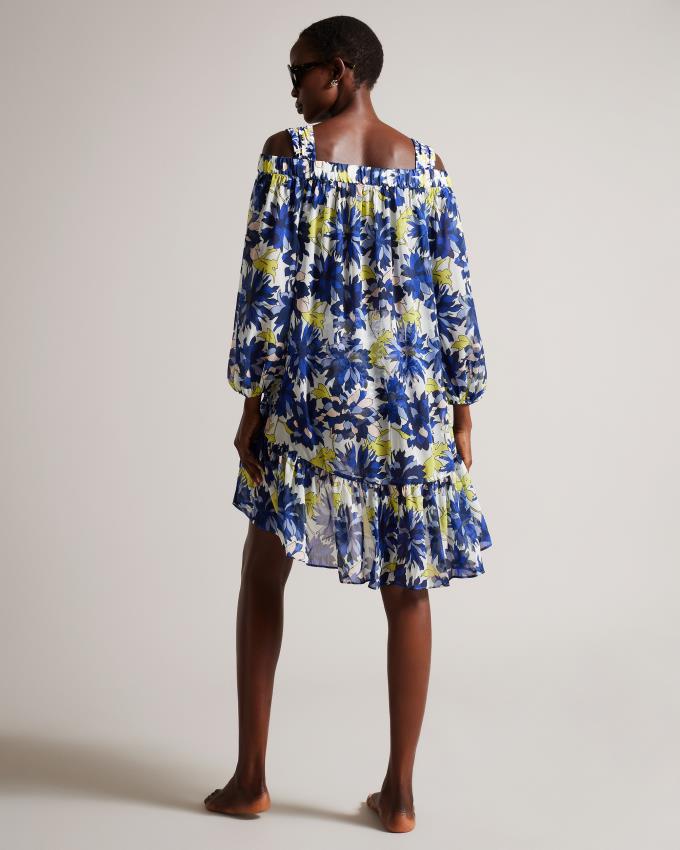 Sukienka Damskie Ted Baker Floral Off The Shoulder Cover Up Beżowe Polska | PL-HOIJQ9132