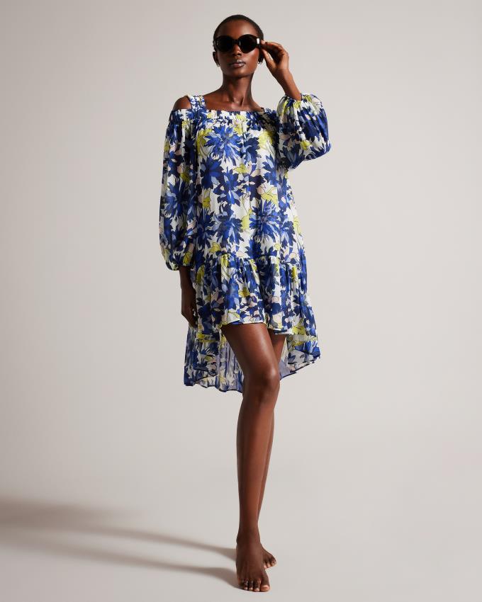 Sukienka Damskie Ted Baker Floral Off The Shoulder Cover Up Beżowe Polska | PL-HOIJQ9132