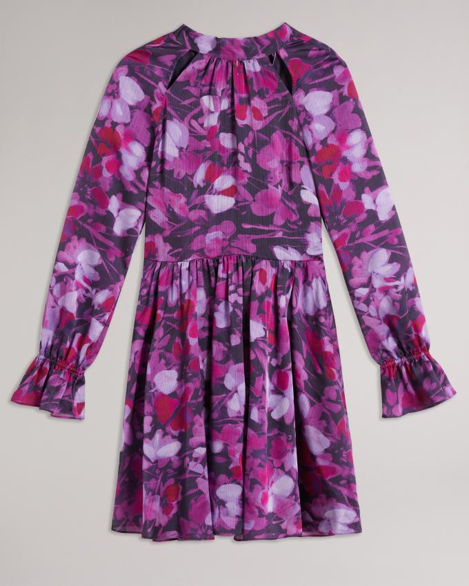 Sukienka Damskie Ted Baker High Neck Fit And Flare Mini Fioletowe Polska | PL-FIAND6529
