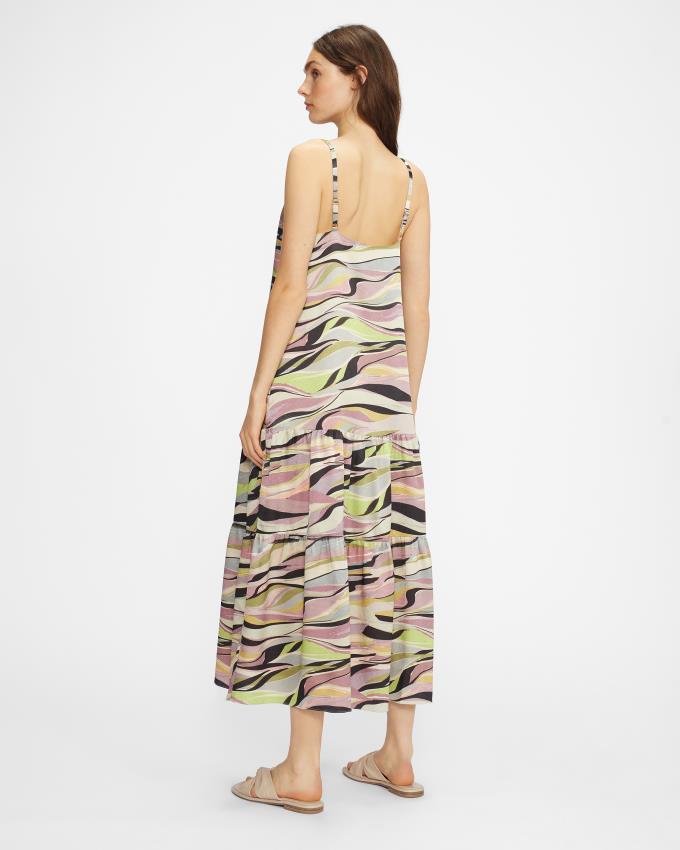 Sukienka Damskie Ted Baker Printed Button Through Cami Różowe Polska | PL-GODVW4907
