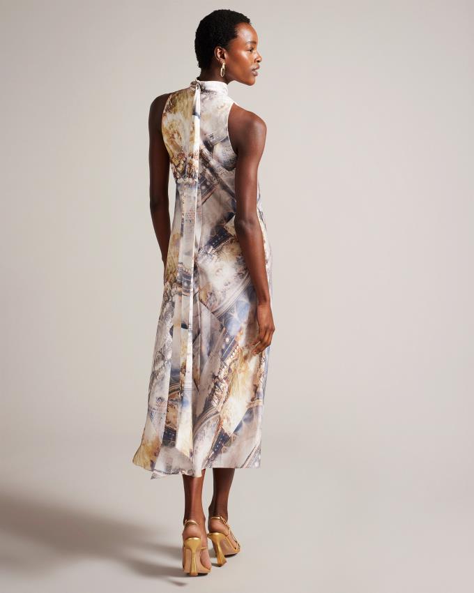Sukienka Damskie Ted Baker Sleeveless Midi Slip Białe Polska | PL-TUQKC1460