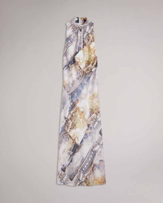 Sukienka Damskie Ted Baker Sleeveless Midi Slip Białe Polska | PL-TUQKC1460