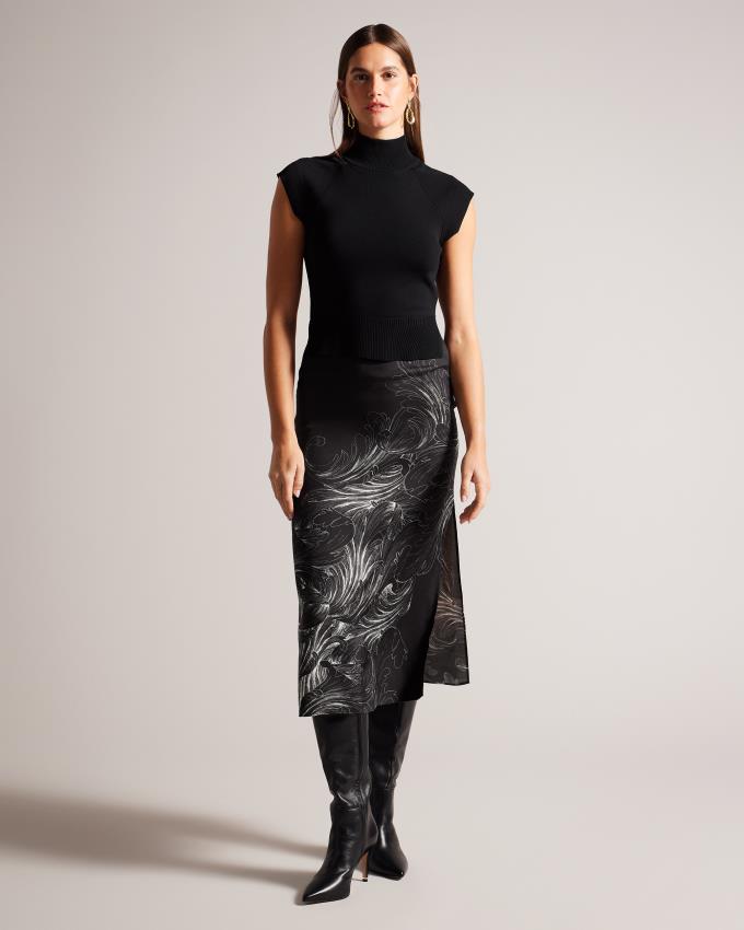 Sukienka Damskie Ted Baker Sleeveless Mockable Czarne Polska | PL-DJRSN8179