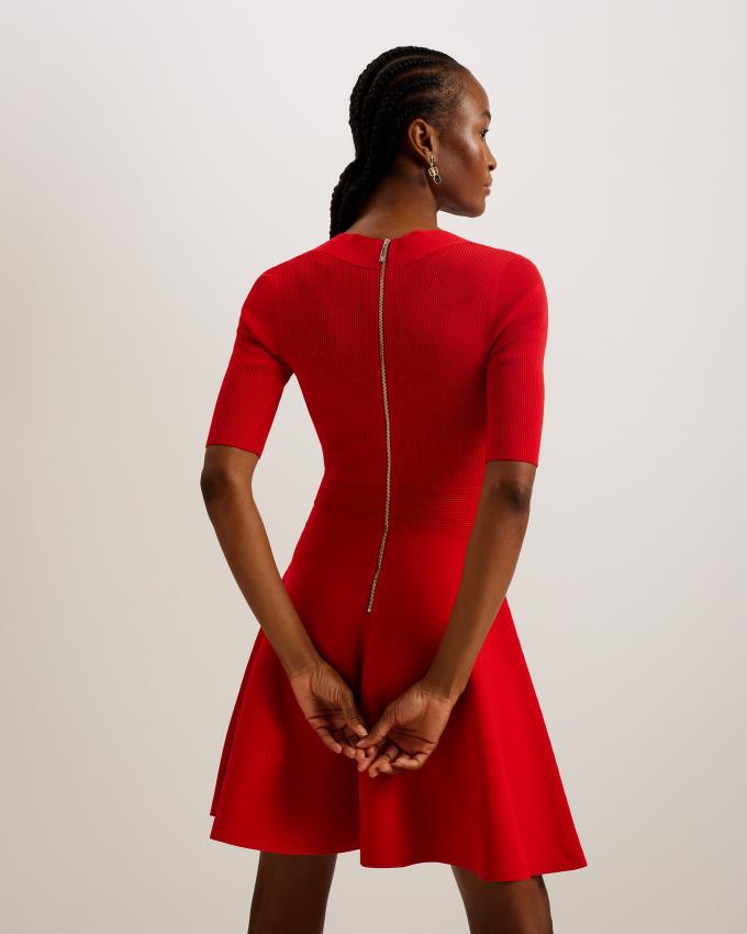 Sukienka Damskie Ted Baker Sweetheart Neckline Czerwone Polska | PL-WQHOA0453