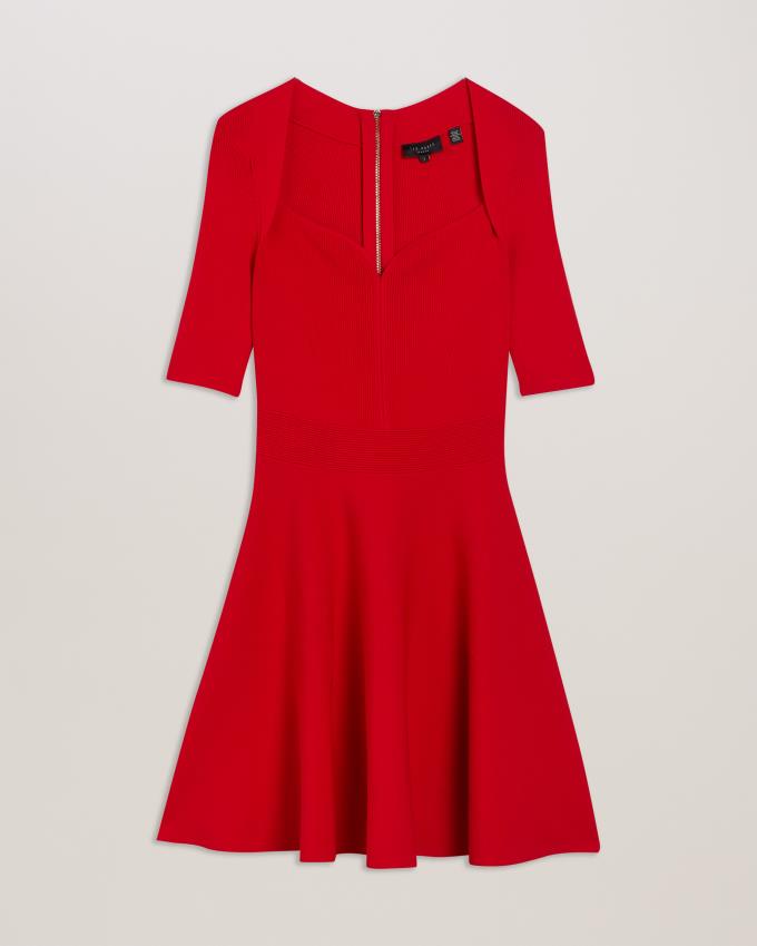 Sukienka Damskie Ted Baker Sweetheart Neckline Czerwone Polska | PL-WQHOA0453