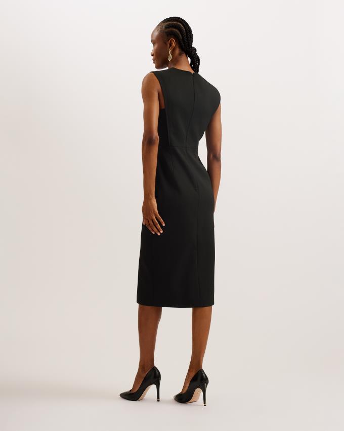 Sukienka Damskie Ted Baker Tailored Midi With Front Split Czarne Polska | PL-SNLTJ3821