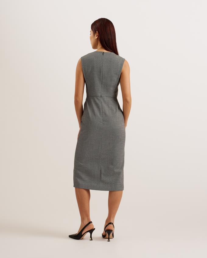 Sukienka Damskie Ted Baker Tailored Midi With Front Split Czarne Polska | PL-JLKRP2938