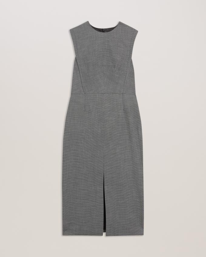 Sukienka Damskie Ted Baker Tailored Midi With Front Split Czarne Polska | PL-JLKRP2938