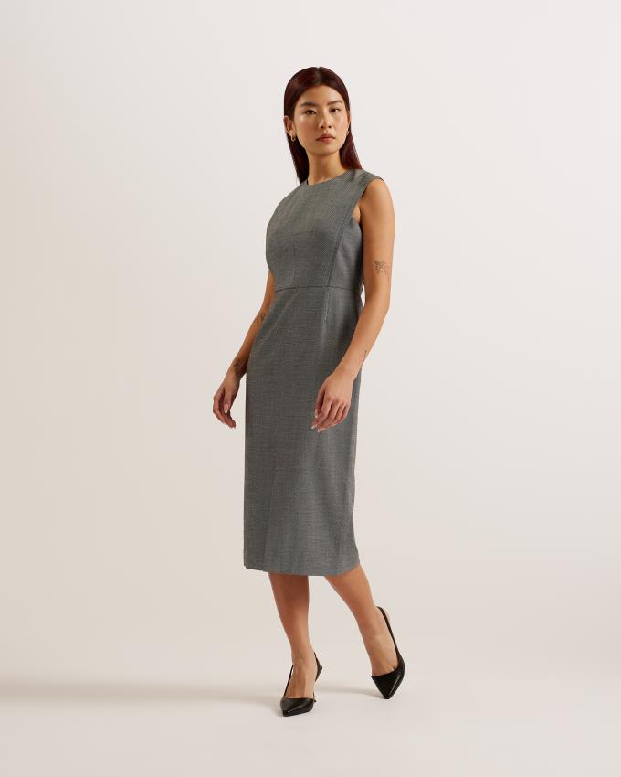 Sukienka Damskie Ted Baker Tailored Midi With Front Split Czarne Polska | PL-JLKRP2938