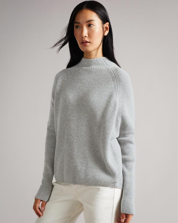 Sweter Damskie Ted Baker Engineered Knit Szare Polska | PL-WIFMG6071