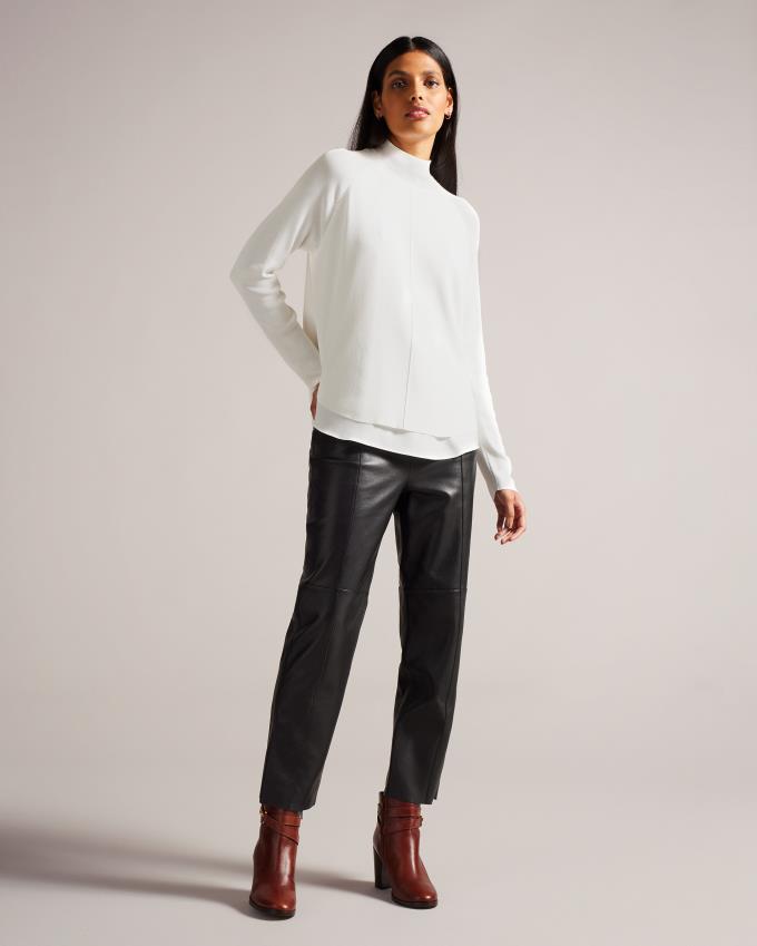 Sweter Damskie Ted Baker Illusion With Curved Hem Białe Polska | PL-MHPGK7815