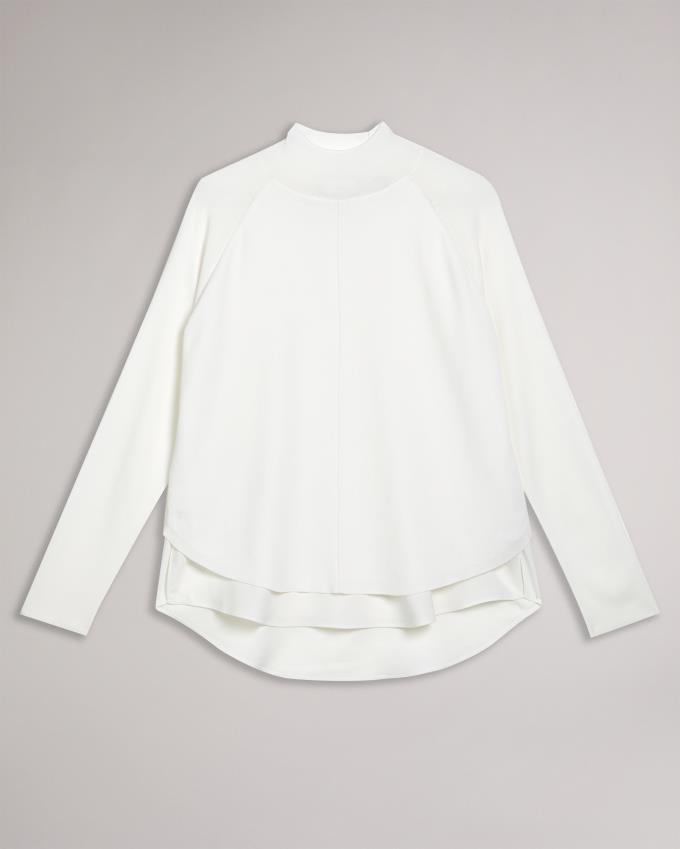 Sweter Damskie Ted Baker Illusion With Curved Hem Białe Polska | PL-MHPGK7815