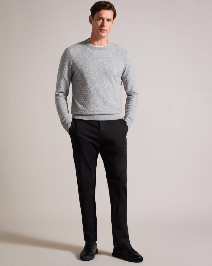 Sweter Męskie Ted Baker Long Sleeve T Knit Szare Polska | PL-GYLUA3657