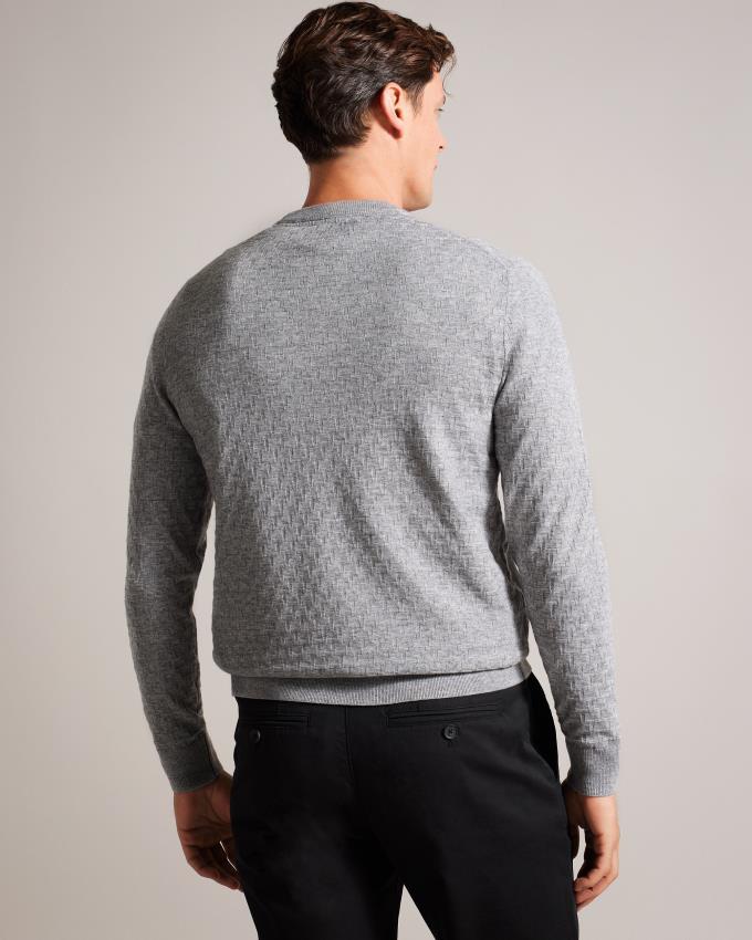Sweter Męskie Ted Baker Long Sleeve T Knit Szare Polska | PL-GYLUA3657