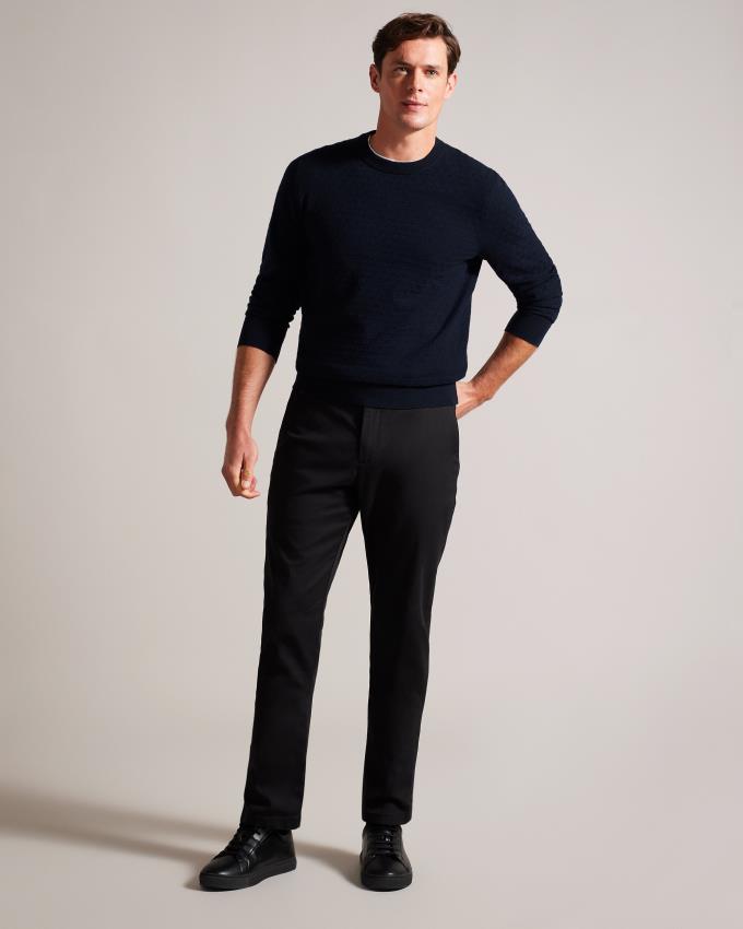 Sweter Męskie Ted Baker Long Sleeve T Knit Granatowe Polska | PL-LSENO5371
