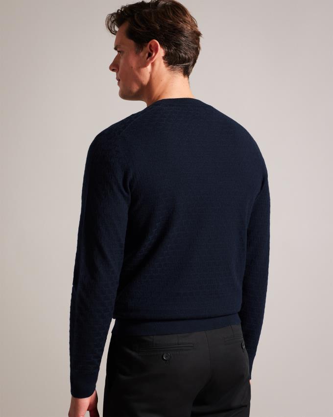 Sweter Męskie Ted Baker Long Sleeve T Knit Granatowe Polska | PL-LSENO5371