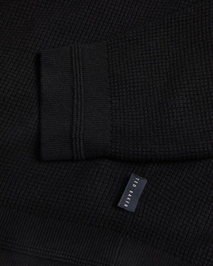 Sweter Męskie Ted Baker Textured Crew Neck Czarne Polska | PL-VRIEK0871