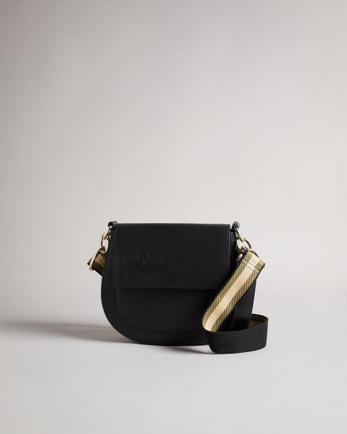 Torba Crossbody Damskie Ted Baker Branded Webbing Satchel Czarne Polska | PL-DUIGY0432