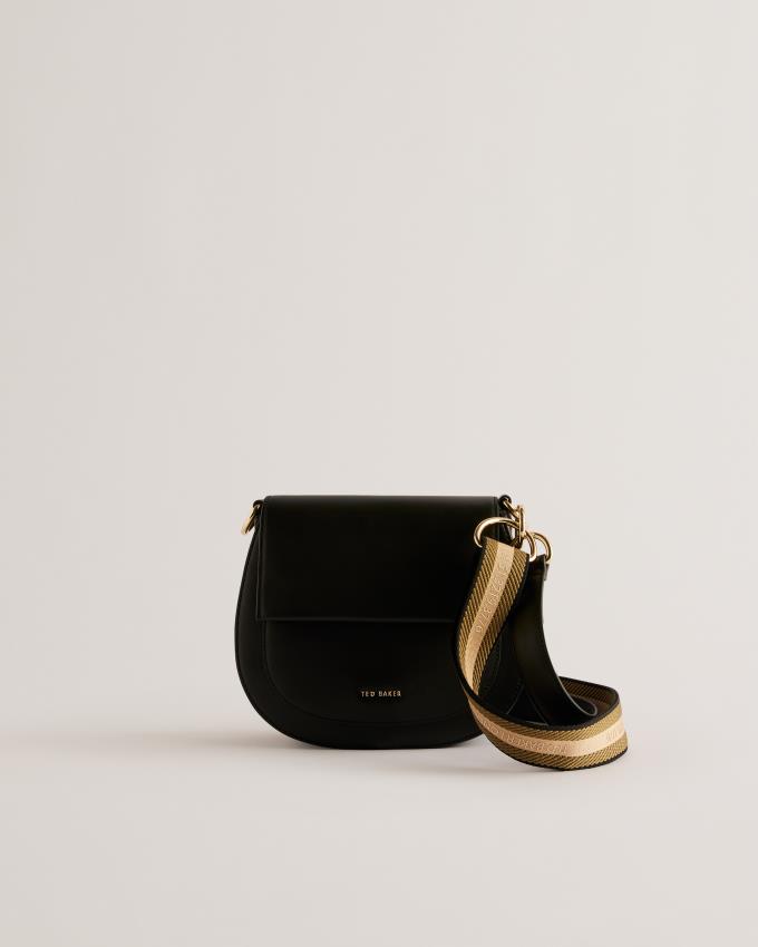 Torba Crossbody Damskie Ted Baker Branded Webbing Satchel Czarne Polska | PL-QZFLG4890