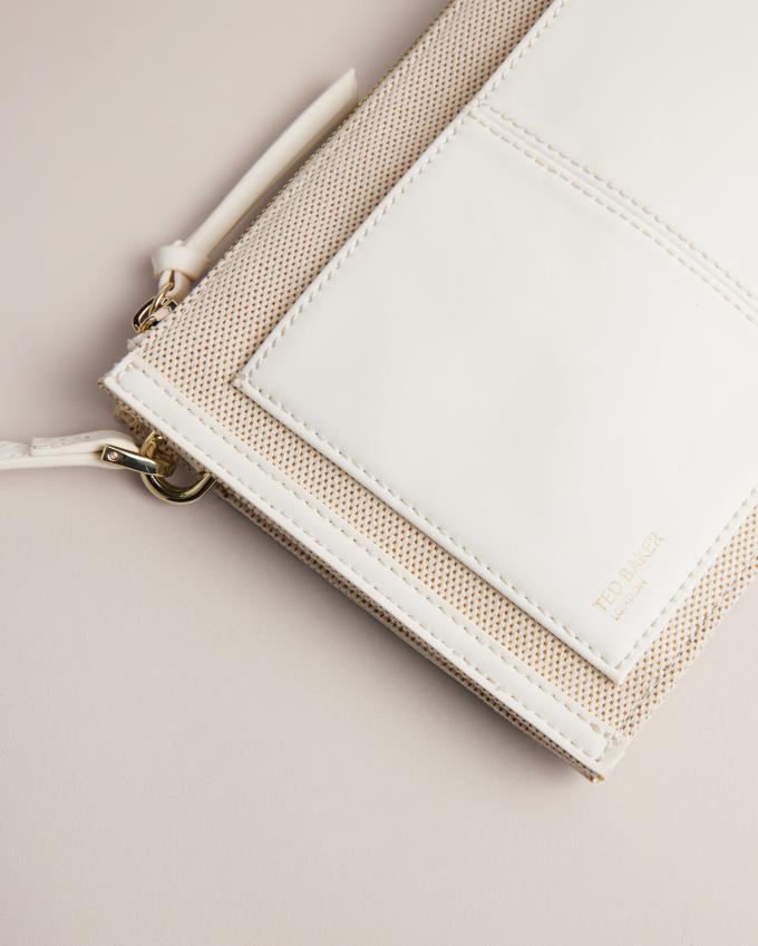 Torba Crossbody Damskie Ted Baker Canvas Kremowe Polska | PL-XKTRL0986
