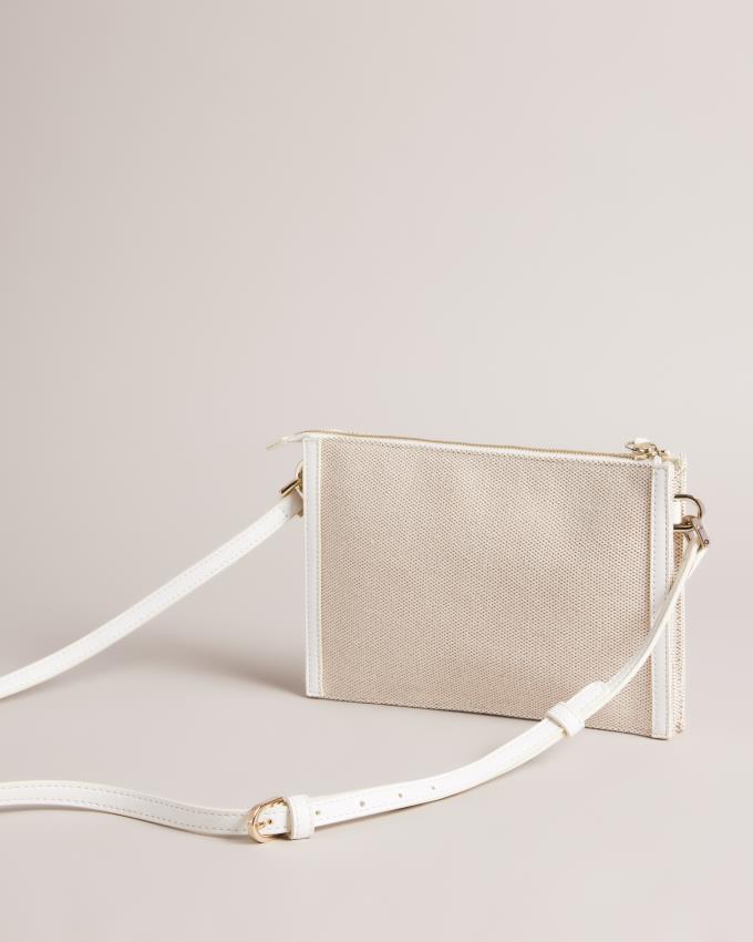 Torba Crossbody Damskie Ted Baker Canvas Kremowe Polska | PL-XKTRL0986
