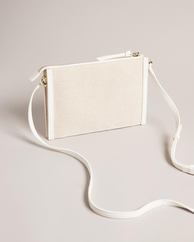Torba Crossbody Damskie Ted Baker Canvas Kremowe Polska | PL-XKTRL0986