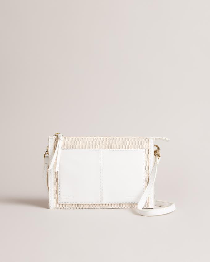 Torba Crossbody Damskie Ted Baker Canvas Kremowe Polska | PL-XKTRL0986