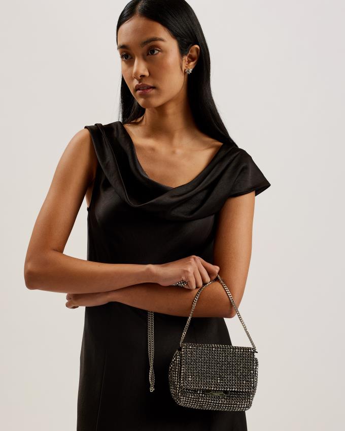 Torba Crossbody Damskie Ted Baker Crystal Mini Czarne Polska | PL-TJXDU8273
