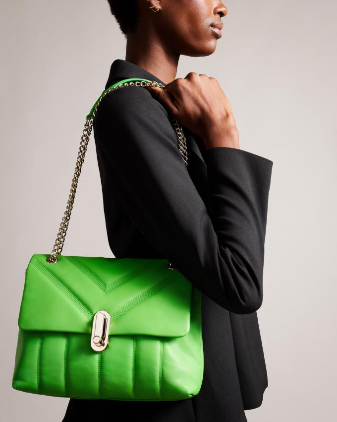 Torba Crossbody Damskie Ted Baker Puffer Quilted Leather Zielone Polska | PL-IJMPR7614