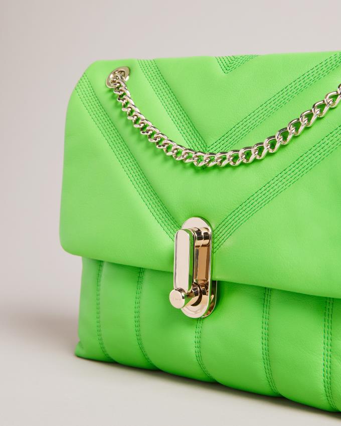Torba Crossbody Damskie Ted Baker Puffer Quilted Leather Zielone Polska | PL-IJMPR7614