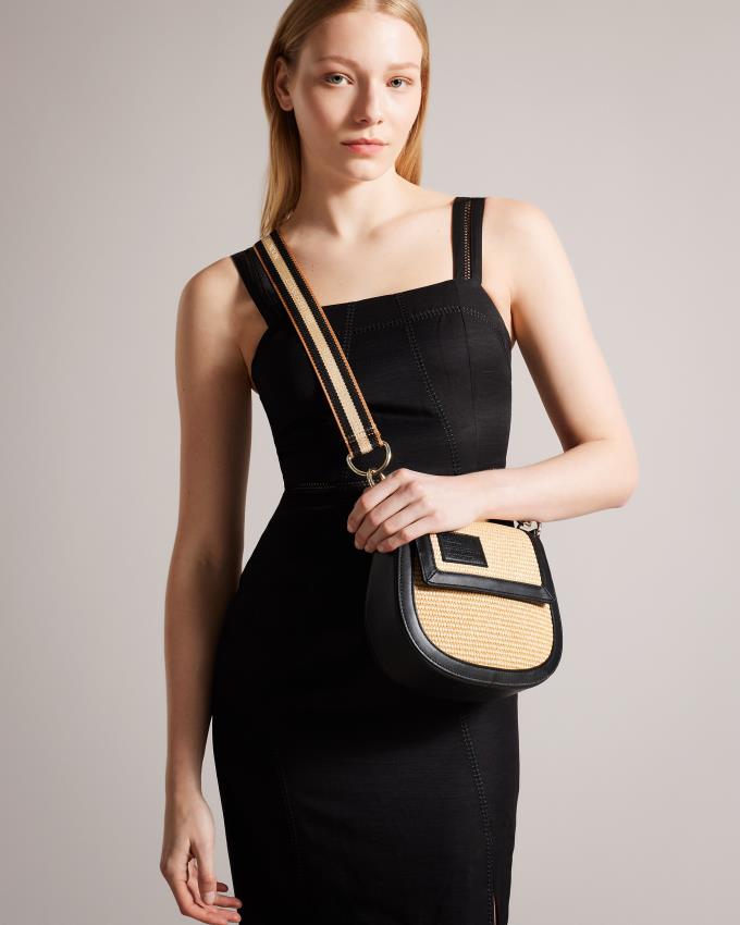 Torba Crossbody Damskie Ted Baker Raffia Satchel Beżowe Polska | PL-BGYJS6834