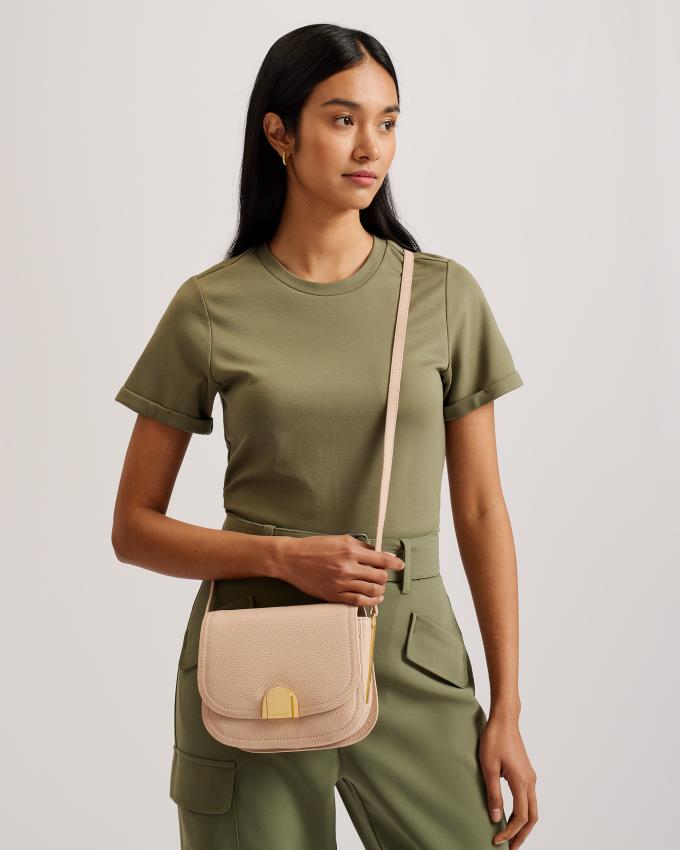 Torba Crossbody Damskie Ted Baker Satchel With Lock Detail Szare Brązowe Polska | PL-JBXHG0298