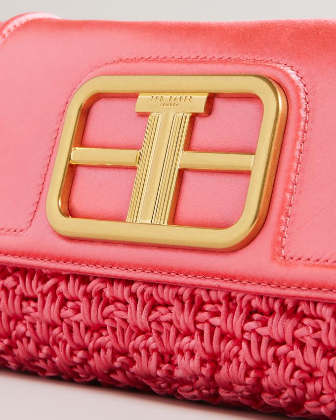 Torba Crossbody Damskie Ted Baker Satin Crochet Koralowe Polska | PL-KYTBL7845