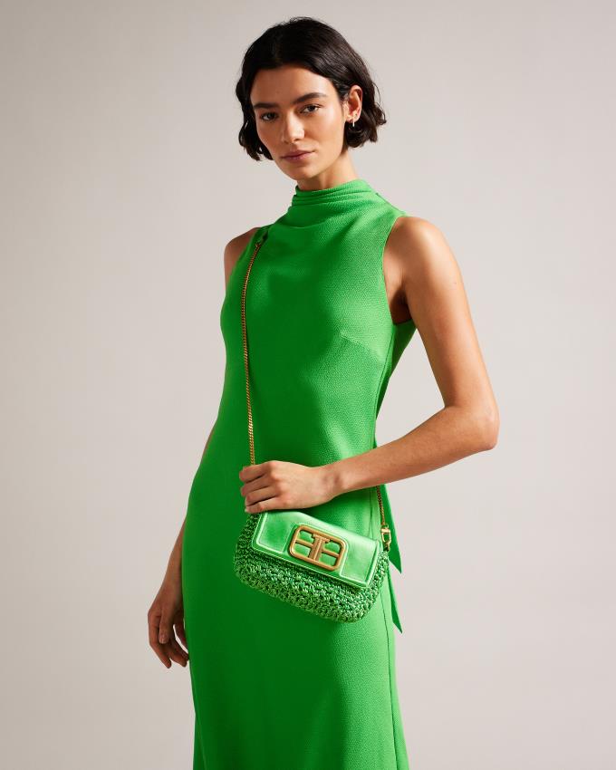 Torba Crossbody Damskie Ted Baker Satin Crochet Zielone Polska | PL-XVZKU5713