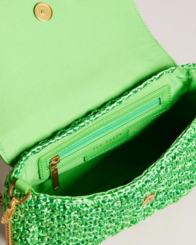 Torba Crossbody Damskie Ted Baker Satin Crochet Zielone Polska | PL-XVZKU5713
