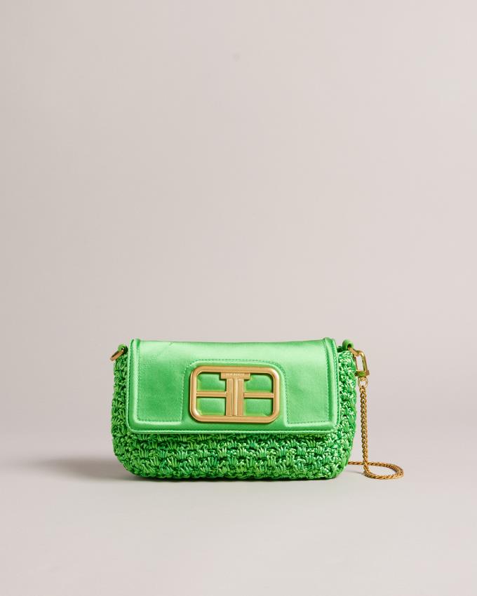 Torba Crossbody Damskie Ted Baker Satin Crochet Zielone Polska | PL-XVZKU5713
