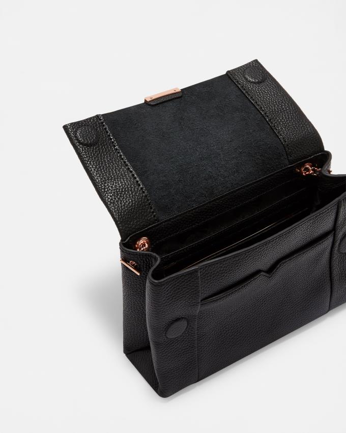Torba Crossbody Damskie Ted Baker Unlined Soft Leather Czarne Polska | PL-OKZPD3140
