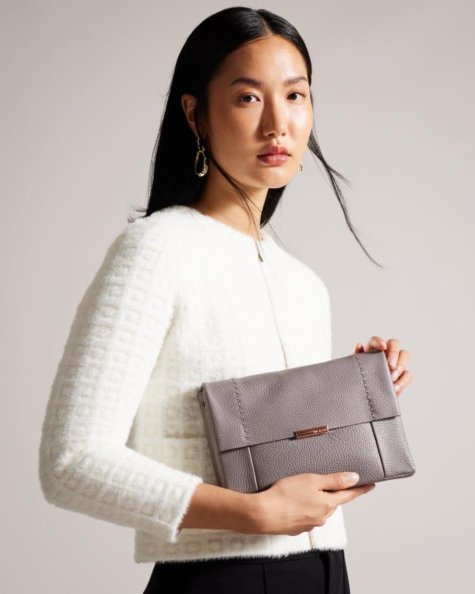 Torba Crossbody Damskie Ted Baker Unlined Soft Leather Szare Polska | PL-QDBGS0716