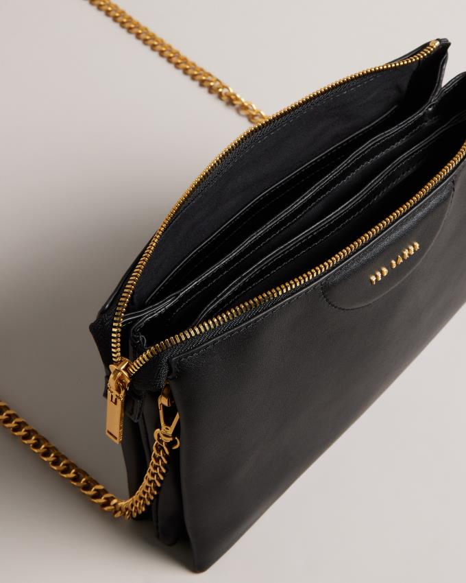 Torba Crossbody Damskie Ted Baker Webbing Leather Czarne Polska | PL-WGIAK2716